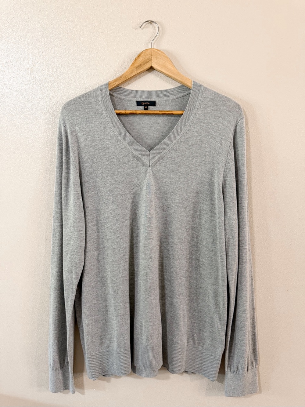 Quince | Lightweight Cotton/Cashmere V Neck Sweater XL - Picture 6 of 14